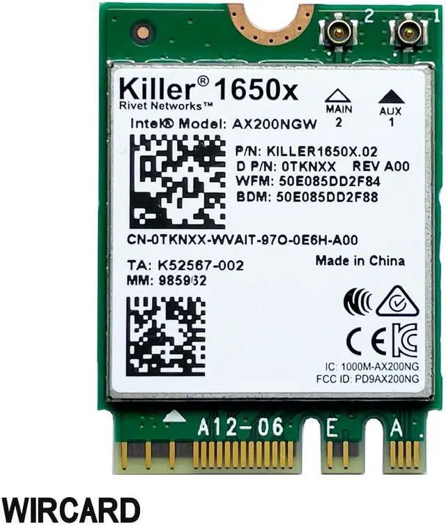 Alt view image 2 of 3 - Killer 1650x ax200 AC Dual Band 2.4Gbps Wireless AX200 Wifi Card AX200NGW 802.11AX/AC/A/B/G/N BT 5.1 Laptop for Windows 10