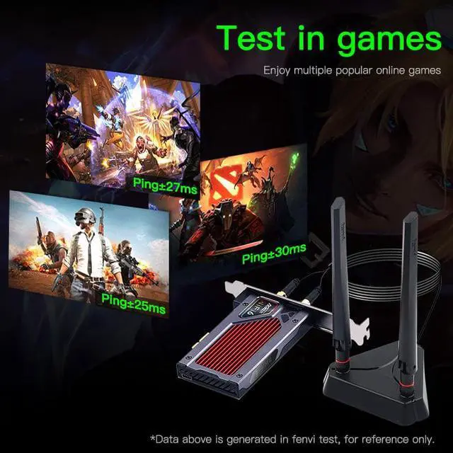 Alt view image 3 of 3 - 3000mbps wifi 6 pci-e BT 5.1 wireless adapter 2.4g / 5g 802.11ax rgb dual card game pcie wi-fi intel ax200 wlan