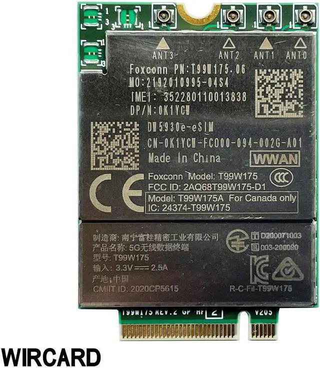 Alt view image 2 of 3 - T99W175 DW5930e-eSIM X55 5G Module DP/N 0K1YCW for dell laptop Latitude 5430 7330