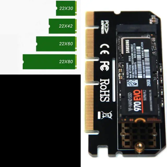 Main image of M.2 SSD PCIE Adapter Aluminium Alloy Shell LED Expansion Card Computer Adapter Interface M.2 NVMe SSD NGFF To PCIE 3.0 X16 Riser