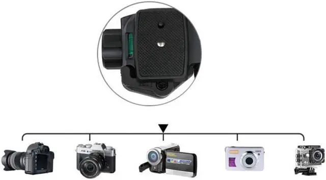 Alt view image 4 of 4 - Video Camera Accessories Tripod Head Tripod Stand Mount Camera Positioning Bolt+Level Gauge Vertical+Lock Knob+Horizontal