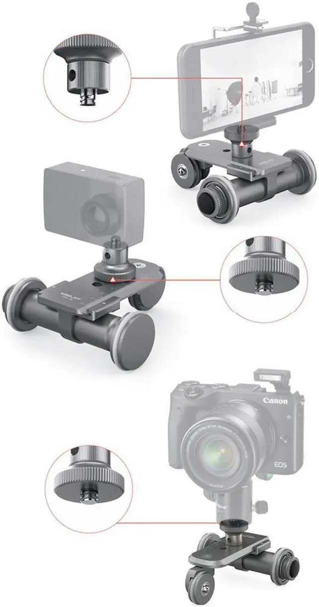 Alt view image 4 of 4 - Electric Auto Dolly Rail Camera Car Mini Three-Wheeled Trolley Macro Shooting Trolley Dolly for Photography