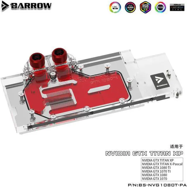 Alt view image 3 of 3 - Barrow BS-NVG1080T-PA LRC RGB v1/v2 Full Cover Graphics Card Water Cooling Block for Founder ver.1080Ti/Titan/1070Ti/1060