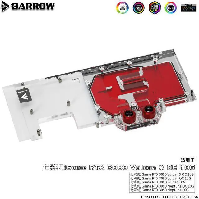 Alt view image 2 of 3 - Barrow BS-COI3090-PA colorful Vulcan 3090 full coverage graphics card cold head radiator