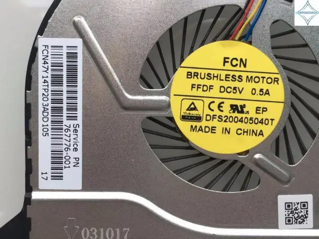 Alt view image 2 of 2 - For HP 14-P 15-P 16-P 17-P 14-V 15-V 16-V DFS200405040T FFDF 767776-001 773449-001 Notebook Laptop Cpu Cooling Fan