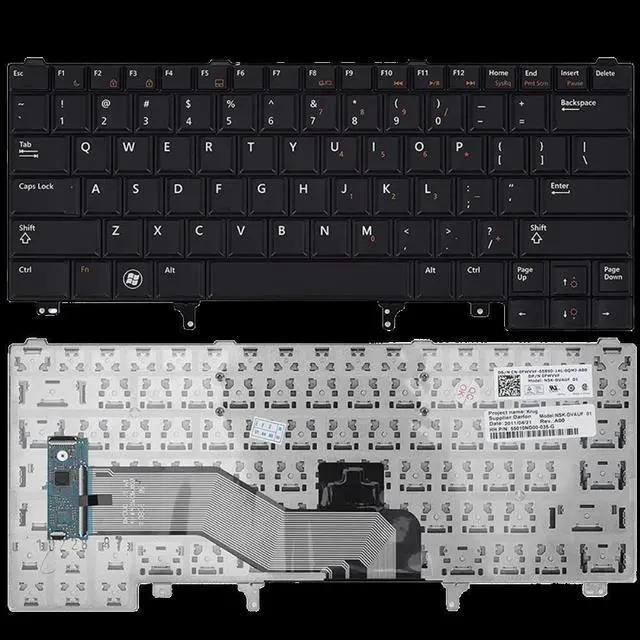 Alt view image 4 of 4 - US Keyboard Black for Laptop for Dell E6220 E6230 E6430 E6420 E6440 E5420 E6320 E6330 Positivo Notebook