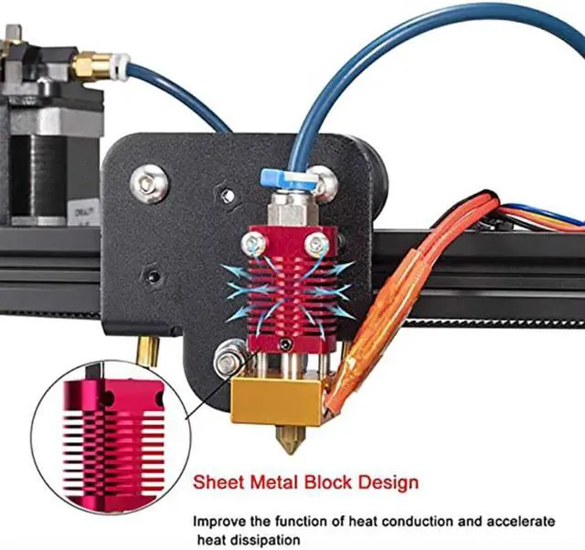 Alt view image 2 of 3 - 3D Printer Accessories 1.75MM All Metal CR6 SE Print Head Full Set of Hot End Components Extrusion Head