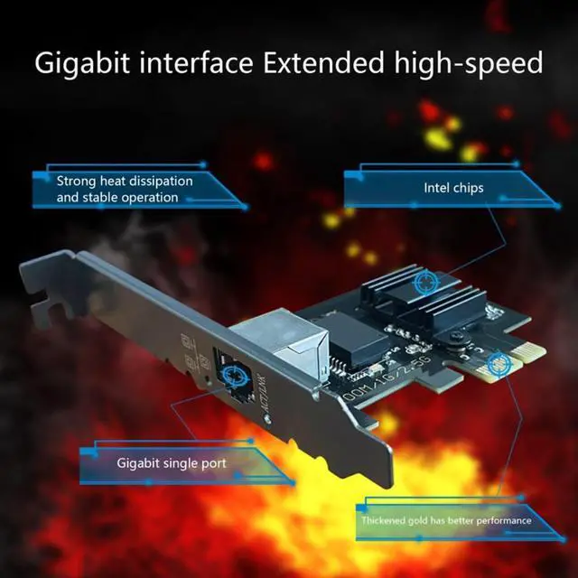 Alt view image 2 of 3 - PCIE Network Card 2.5Gbps Gigabit Network Card 1225 Chip PCIE-1X 4X 8X 16X Network Adapter for Win10 32-Bit/64-Bit Linux