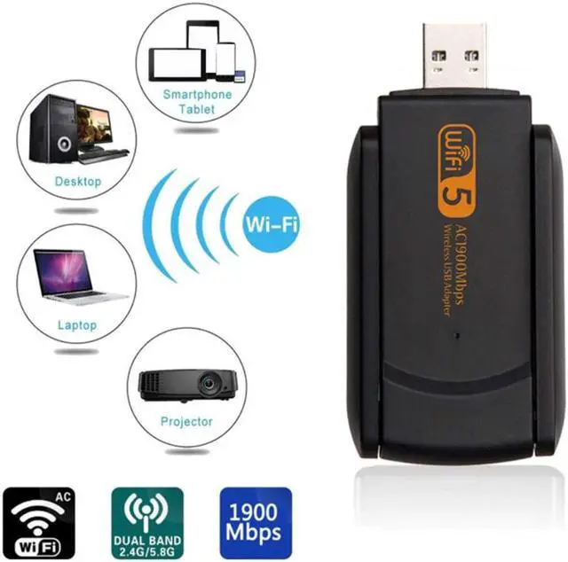 Alt view image 3 of 3 - 1900Mbps Wireless USB WiFi Adapter Network Card WiFi Dongle USB LAN Ethernet Dual Band 2.4G/5.8G for PC Laptop