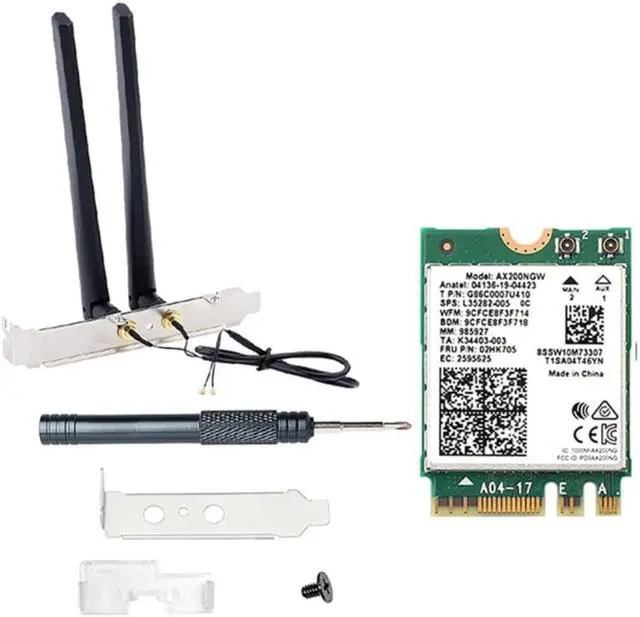 Main image of Wireless WiFi 6 AX200NGW M.2 Desktop Kit Network Card Adapter 3000Mbps Dual Band BT5.1 NGFF 2230 WiFi Card