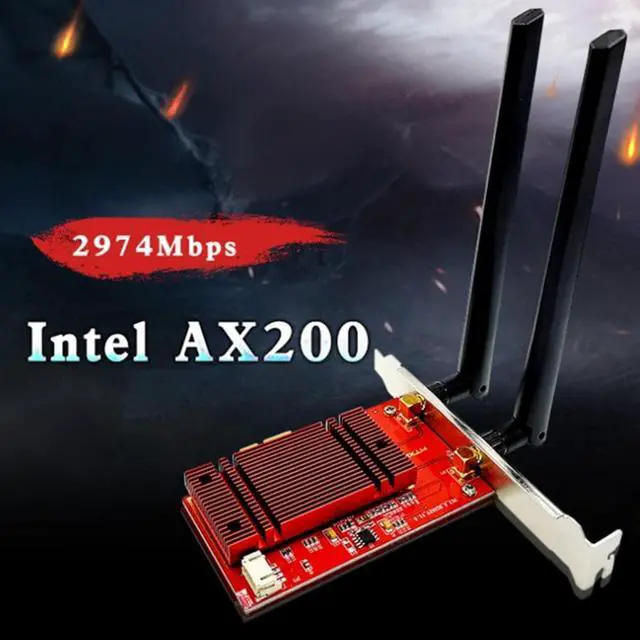 Alt view image 2 of 3 - AX200 WIFI6 5G Dual Band Gigabit PCIE Wireless Network Card 5.0 Bluetooth 3000M for Desktop Built In