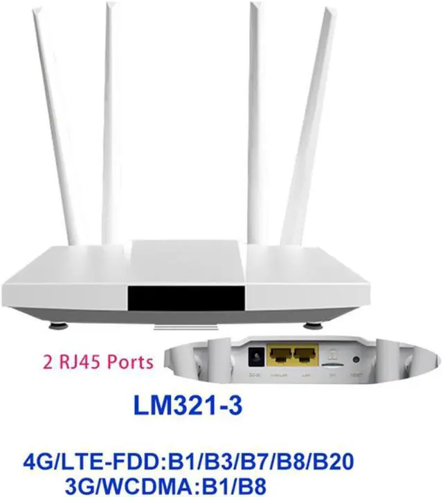 Alt view image 2 of 3 - LM321 3G 4G LTE Cat4 Wifi Router Hotspot Unlocked Sim Card Modem RJ45 WAN LAN External Antennas GSM(Europe Version)