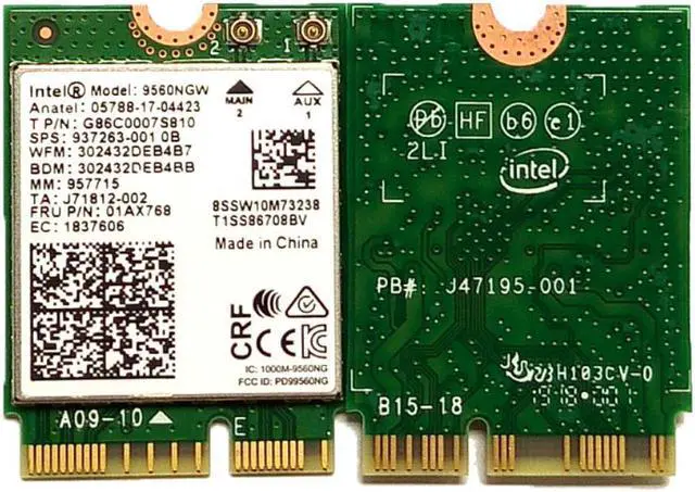 Main image of Wholesale Wireless Card For Intel AC 9560 9560NGW NGFF Key E Wifi For Bluetooth 5.0 8020.11ac For Laptop Windows 10