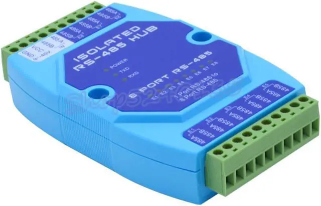 Alt view image 2 of 2 - 8-port 485 Hub 8-channel RS485 Splitter 485 Sharer Industrial Grade Optically Isolated Repeater