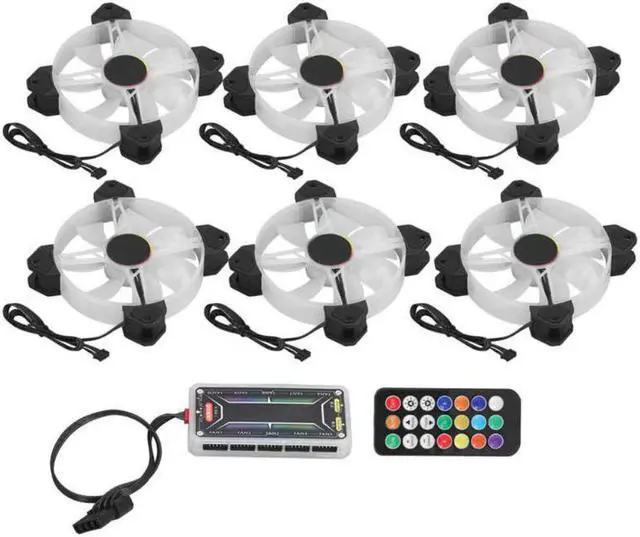Main image of 6pcs Computer Case Fan 120mm 6PIN Ultra Quiet Adjustable Color RGB PC Computer Case Noise Reduction Cooling Fan with Remote Hub