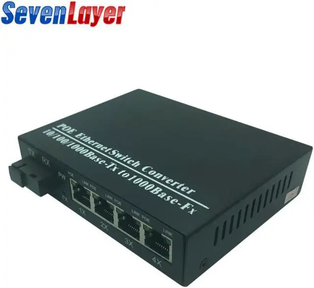 Alt view image 2 of 3 - poe switch 1 SC fiber port 4 RJ45 Gigabit ethernet  poe 10/100/1000M media converter plug play fast ethernet switch