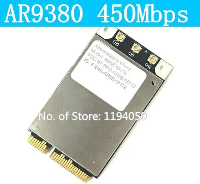 Alt view image 2 of 3 - Atheros AR5BXB112 AR9380 for Appl e mini PCI-E 450Mbps Wireless-N Dual-Band Half Mini Card 2.4G/5G
