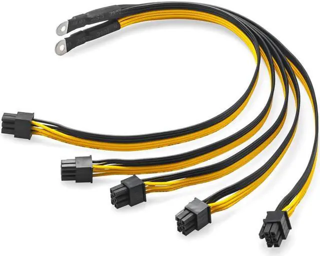 Alt view image 2 of 4 - BTC Miner Bitcoin Litecoin S7 S9 S11 power supply to 5* PCI-E 6pin GPU Graphics Card Splitter Power Cable