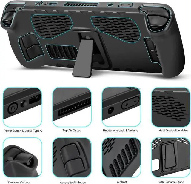 Alt view image 4 of 4 - Kickstand Soft Shell Storage Protective Case For Valve Steam Deck Kick Stand Game Console Portable Travel Case Cover For Steam