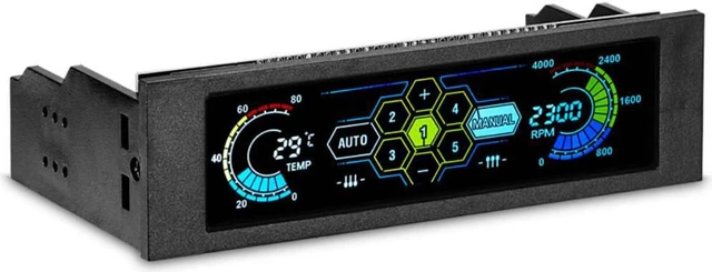 Touchscreen LCD 5 Way Fan Speed Controller-PC Computer Cooling ...