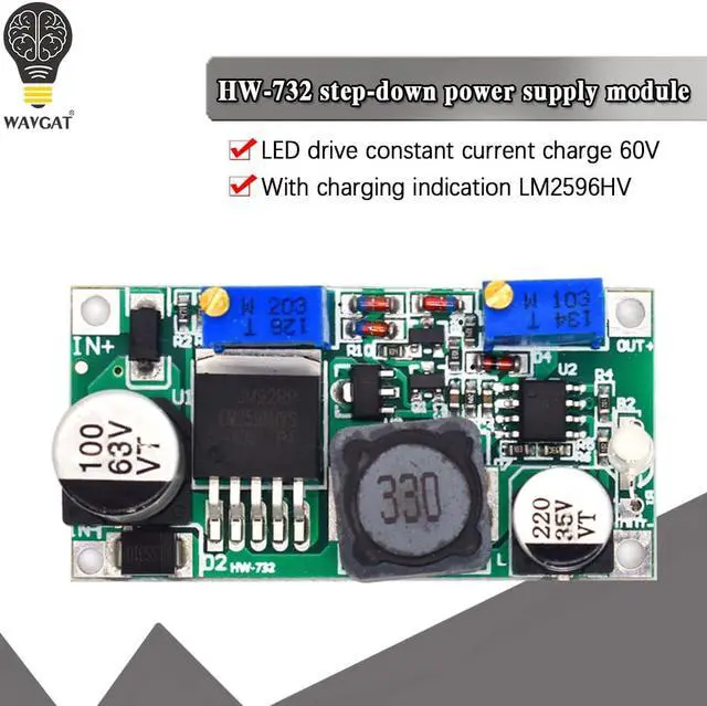 Main image of WAVGAT LM2596HV DC-DC Step Down CC-CV Adjustable Power Supply Module 5-55V to 1.25-30V 15W