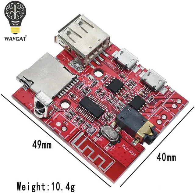 Alt view image 3 of 3 - 3W Car Bluetooth 4.1 MP3 WAV Decoding Board Speaker Amplifier Audio Receiver Module Support USB/TF/U-DISK/IR Remote Control