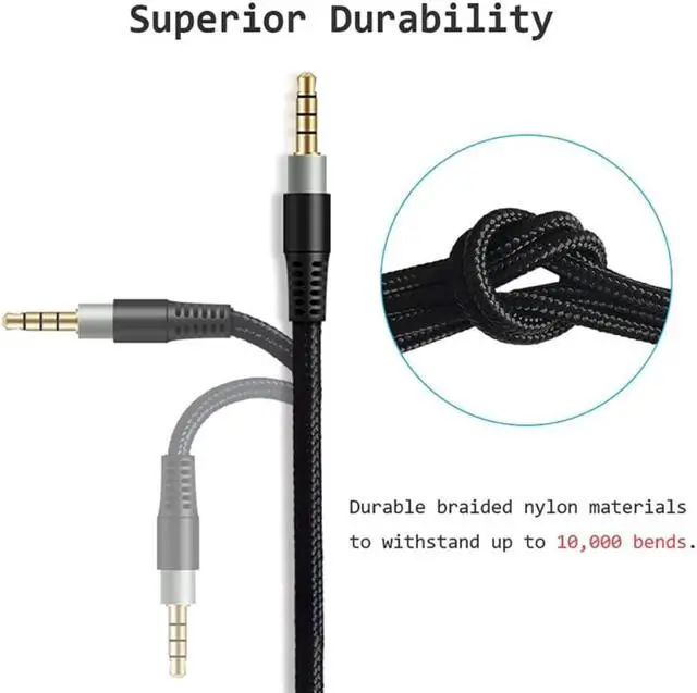 Alt view image 4 of 4 - 3.5mm Replacement Headphone Cable  Cord Line for HyperX- Cloud/Cloud for Alpha Gaming Headsets