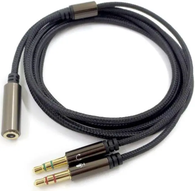 Alt view image 4 of 4 - 2 in 1 Headphone Line Universal Audio-Extend Adapter Cable for -hyperX Cloud II/Alpha-//Cloud Headphone