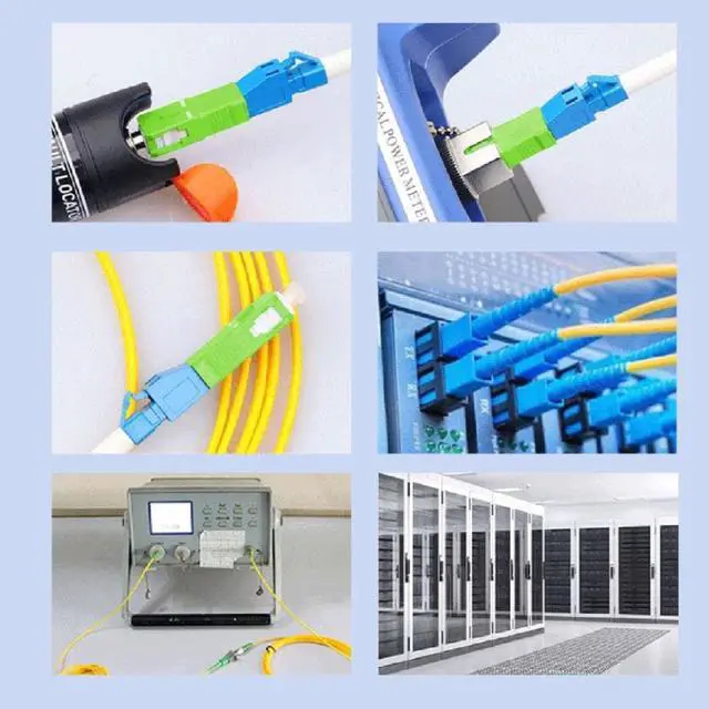Alt view image 2 of 4 - Single Mode 9/125 -SC/for  Male to LC/UPC Female HybridOptical Fiber Adapter Connector, Pigtail Flange Coupling Conve