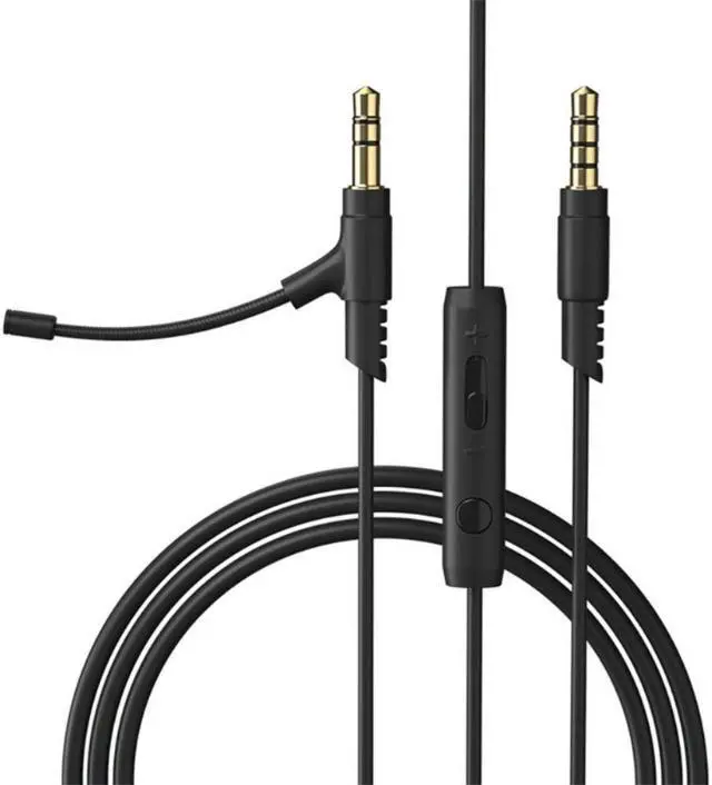 Alt view image 2 of 4 - Gaming Headset Cable with Volume Control Laptop 3. 5mm Plug Microphone Cable Replacement Long Headphone Cable Extension