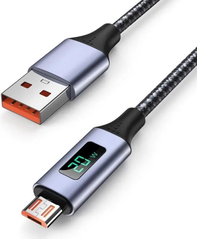Alt view image 3 of 4 - Braided Fast Charging and 480Mbps Data Sync Cord Digital Display Data Cable