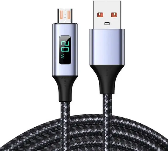 Main image of Braided Fast Charging and 480Mbps Data Sync Cord Digital Display Data Cable