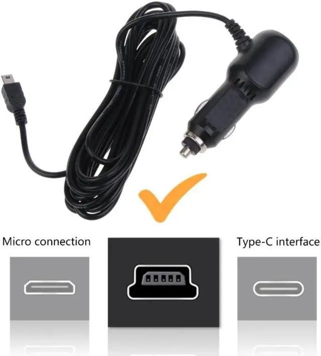 Alt view image 4 of 6 - Car Charger GPS Charger Cable Mini USB Power Cord Cable Single Port USB Vehicle Power Charging-Cable Cord 3.4m/11ft