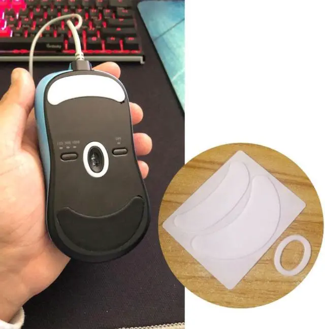 Alt view image 3 of 4 - 1 Pack Esports Tiger Gaming ICE Version Mouse Skates Mouse Feet for ZOWIE ZA12/ ZA11/ Fk/ AM/S Mouse White Glides Curve Edge