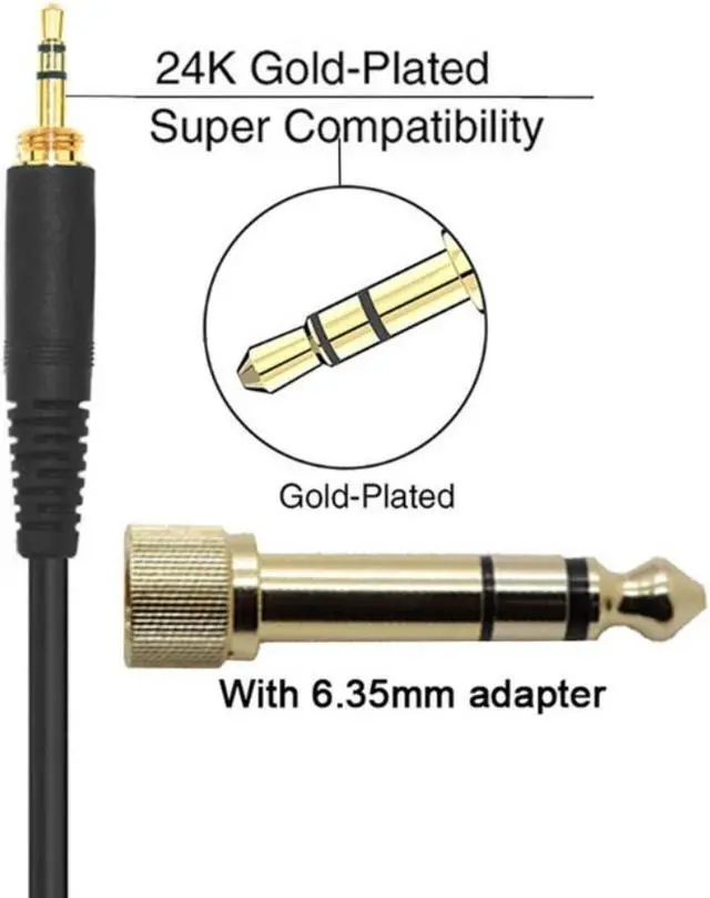 Alt view image 4 of 4 - Spring Headphone Cable for AKG K240 K702 Q701 K271 K267 K712 Headset Replacement Audio Wire 6.35 / 3.5mm Male to Mini XL
