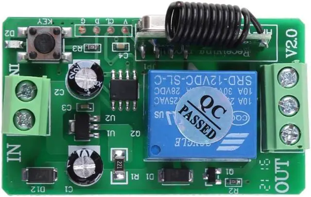 Alt view image 2 of 4 - for Dc 12V 2CH RF Wireless Remote Control Switch System 315Mhz 2-Key Transmitter with Receiver 3000m Long Range