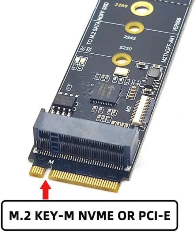 Alt view image 3 of 4 - .2  Adapter  to NVME Adapter M2 to  3.0 PCIe   NVME to SATA3.0