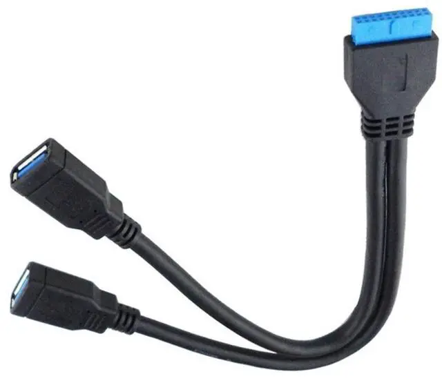 Main image of Generic Motherboard USB 3,0 20pin Stecker auf Dual USB 3,0 Weibliche Kabel Für PC Computer Fall 2 Port USB 3,0 zu mainboard 20Pin Header