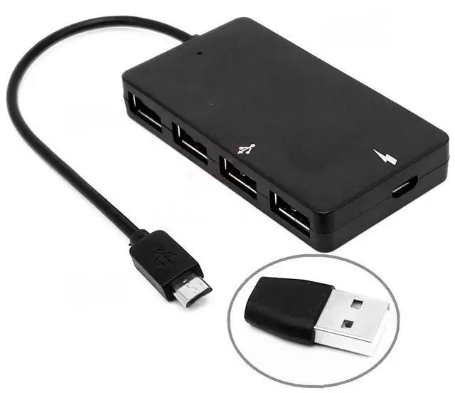 Main image of Generic Android mobile tablet micro USB hub hub is charged and OTG data cable adapter is powered