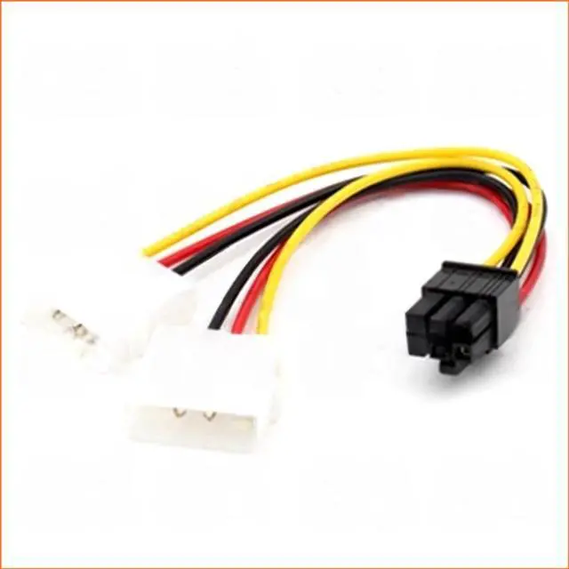 Main image of Generic 2-Pack 6-inch compatible with Molex 4-pin to PCIe 6-pin GPU Power Adapter