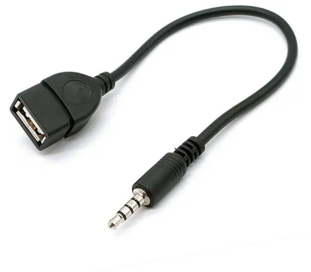 Main image of Generic 2PCS 3,5mm Stecker Audio AUX Jack zu USB 2,0 Typ A Buchse OTG Konverter Adapter Kabel für Auto MP3