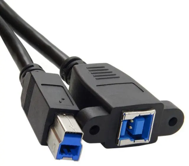 Main image of Generic USB 3.0 B male To female Extension Cable with Panel Mount black color 0.5m