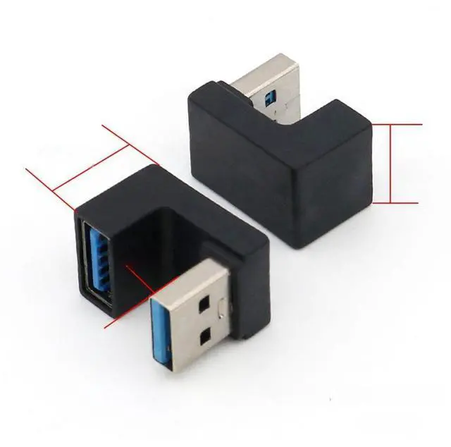 Main image of Generic C5AE 180 Degree Up/Down Angled USB 3.0 Male to Female Extension Adapter for Laptop PC USB Charger Extension Converter