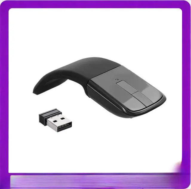 Main image of 2.4G Wireless Mouse with USB Arc Mouse with Touch Function Folding Optical Mice with USB Receiver Bending Mouse for PC Laptop
