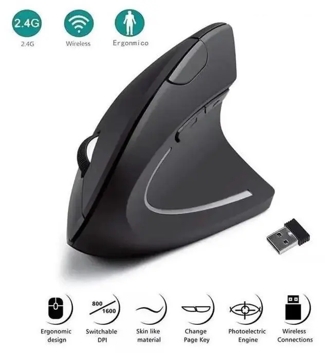 Main image of Vertical Mouse Ergonomic Mouse Dual Mode Wireless Mouse 2.4G Bluetooth Mice 1600 DPI Silent Mice For Desktop PC Computer Laptops