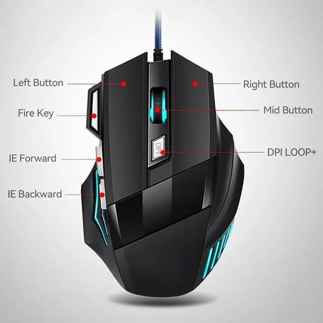 Main image of Professional Wired Gaming Mouse 7 Button 5500 DPI LED Optical USB Gamer Computer Mouse Mice Cable Mouse High Quality
