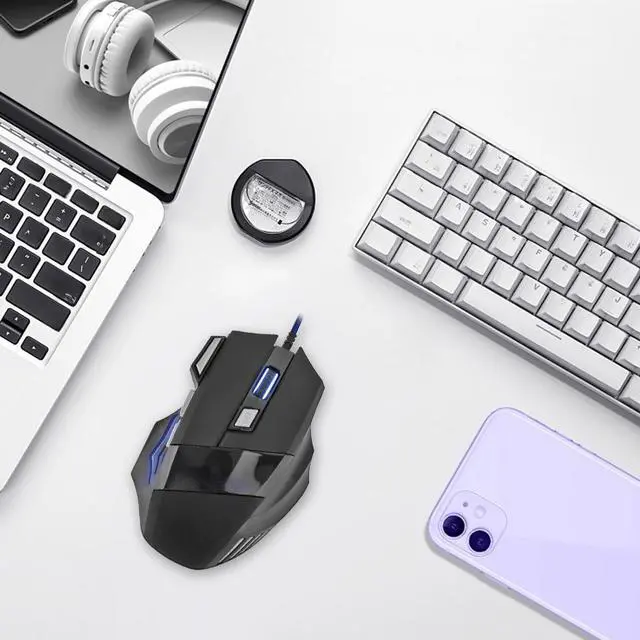 Main image of Wired Gaming Mouse 7 Button Backlit 5500 DPI Adjustable Optical PC Gamer Mice Laptop Computer Ergonomic Mice Silent