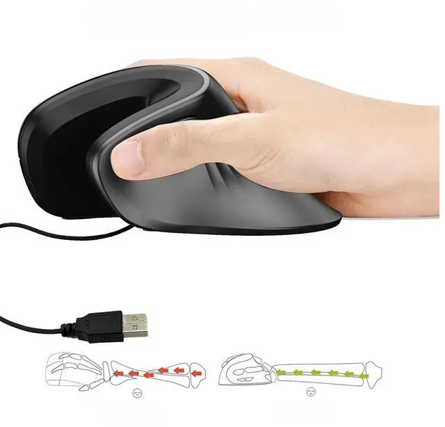 Main image of Ergonomic Wired 7200 DPI Vertical Mouse Silent Wrist Healthy Mice Mause for Laptop Computer Office Work Gaming