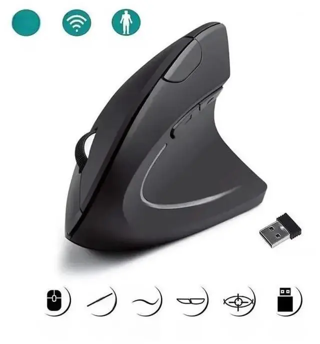 Main image of Vertical Ergonomic Portable 2.4GHz USB Wireless Mouse AAA Battery Bluetooth Gaming PC Gamer For Computer Laptops Mause Accessory