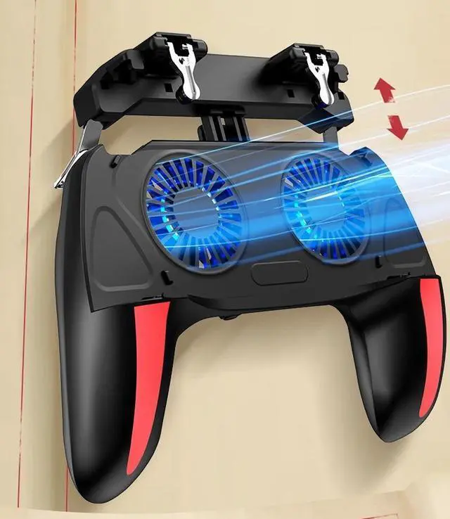 Main image of Generic for H10 Gaming Handheld Grip Game Controller Joystick Gamepad For Pubg Trigger Cooling Fan Cooler Phone 5000mAh battery/USB powered